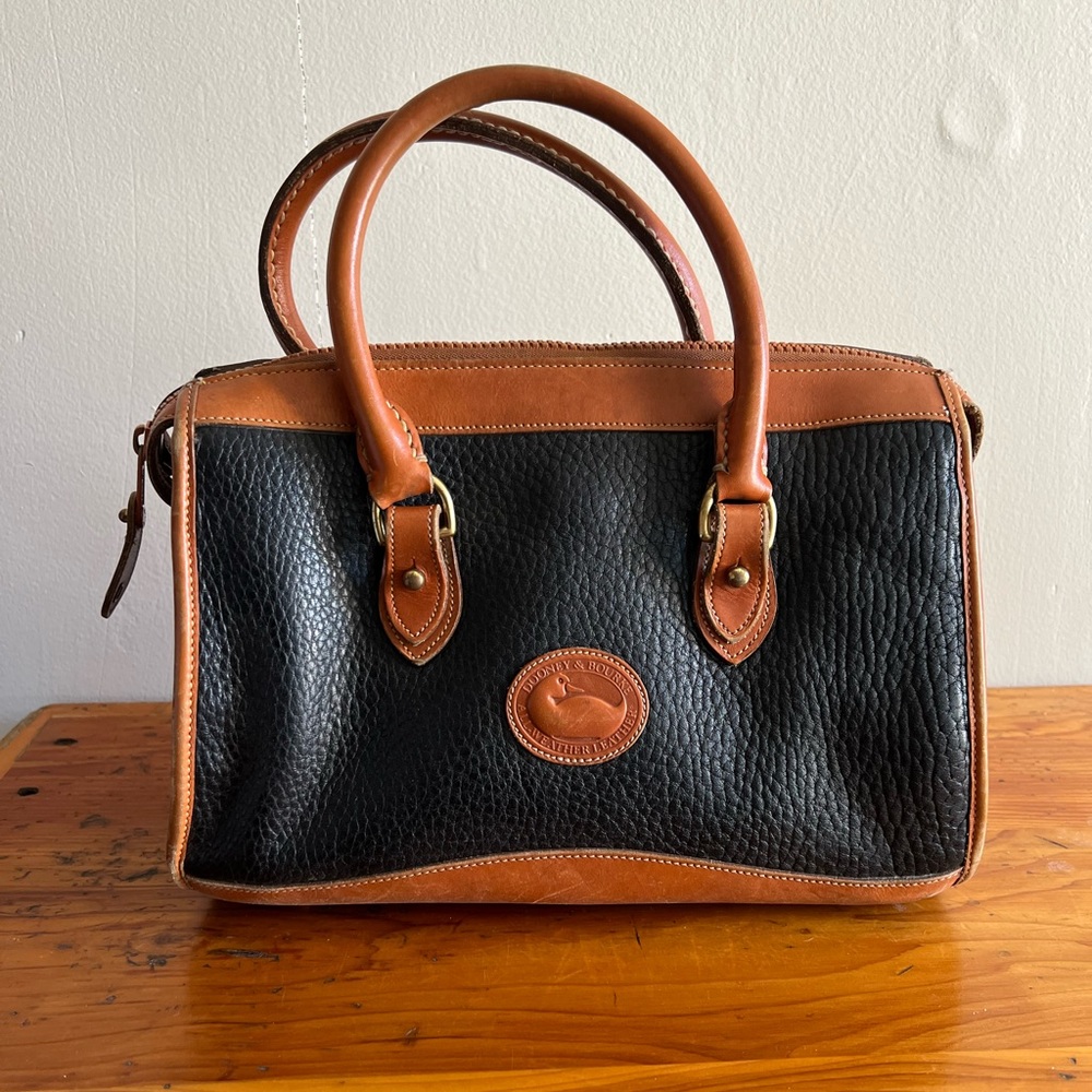Vintage Dooney & Burke Classic Satchel - Black/Tan